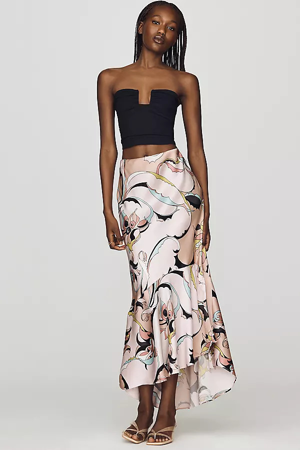 Bias Cut Satin Midi Skirt | Anthropologie (US)