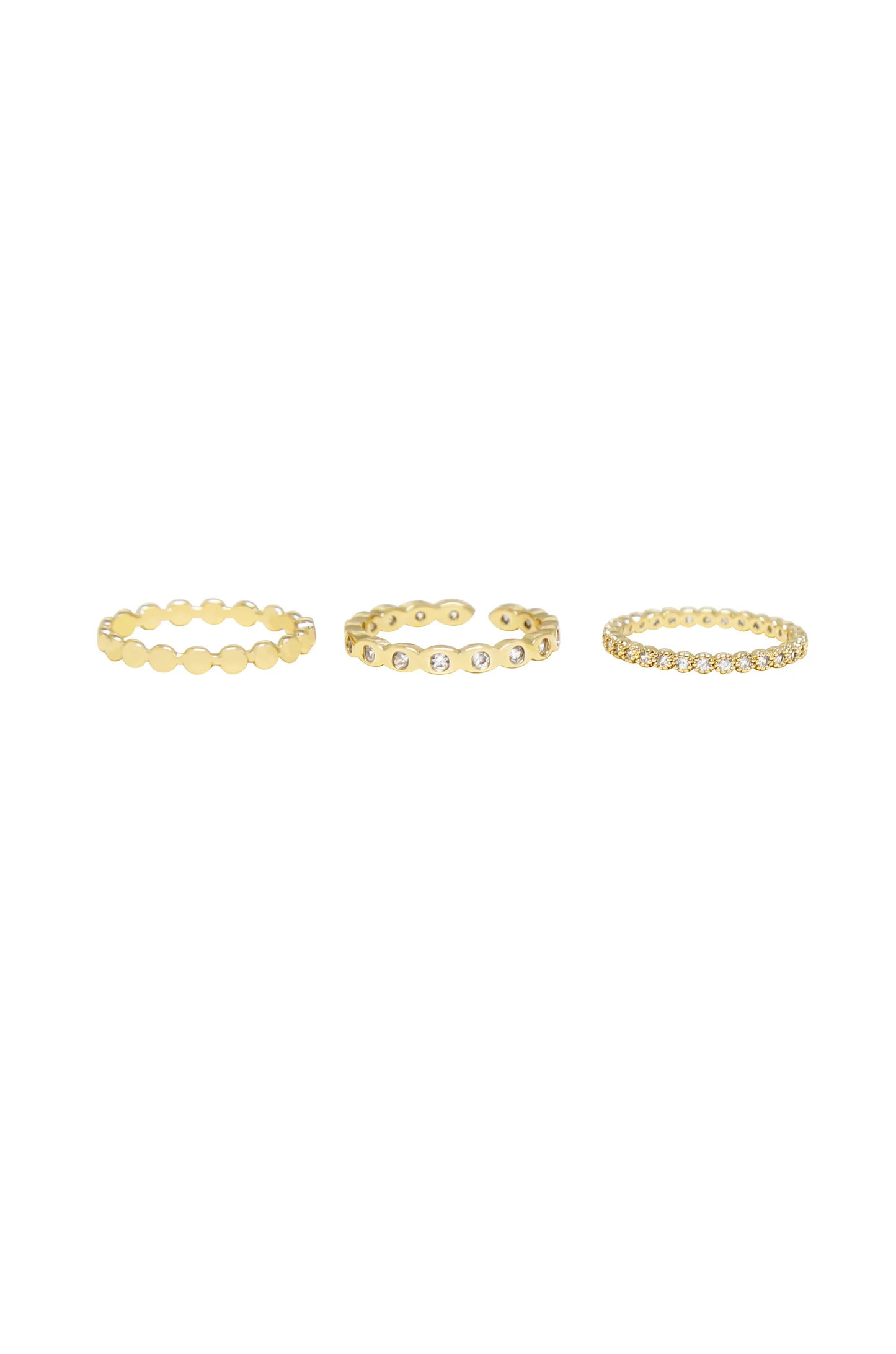 Small Bits of Bling Crystal and 18k Gold Plated Ring Set | Ettika