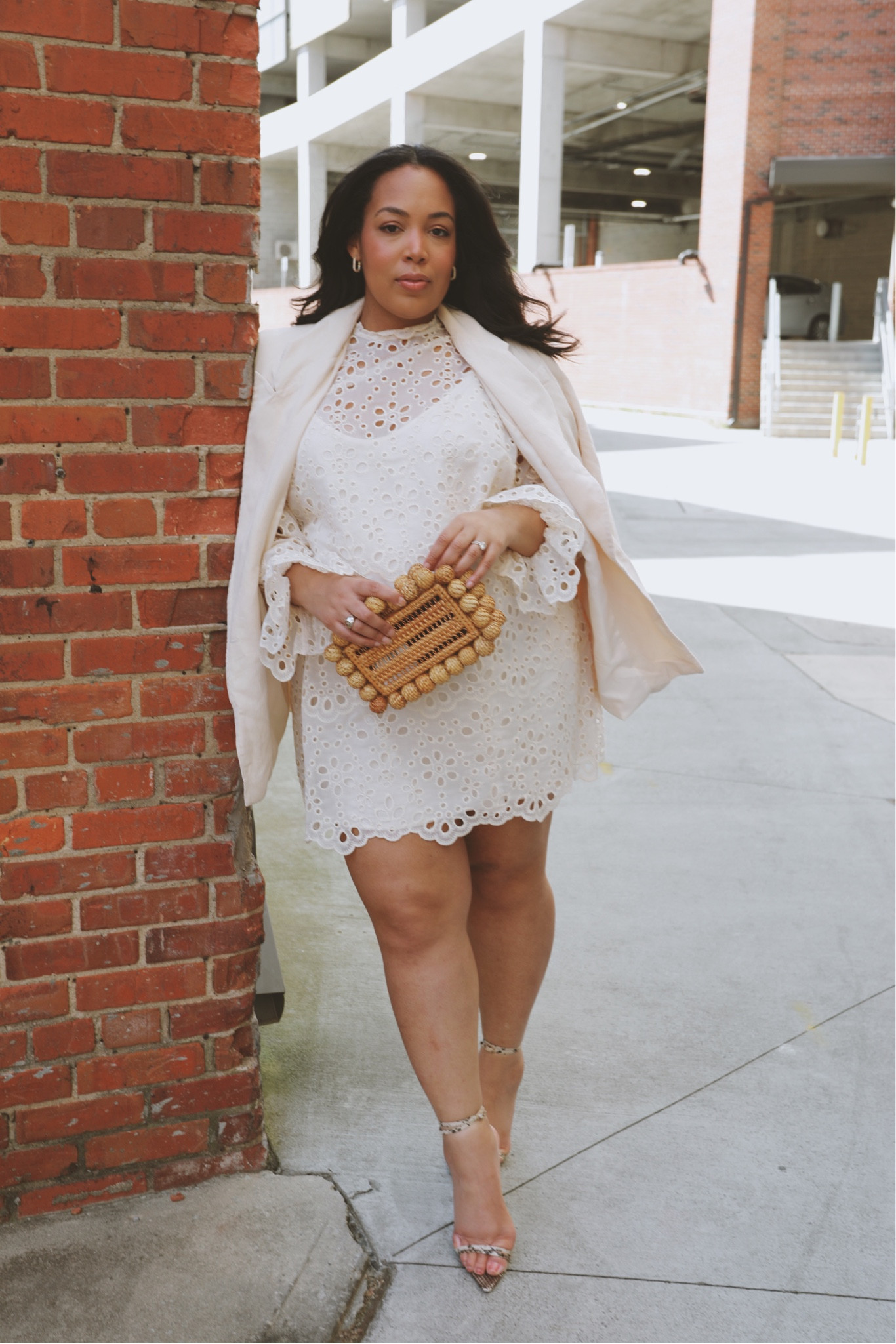 A perfect spring dress that also fits the bump! (Eyelet, ruffles) 

#LTKbump