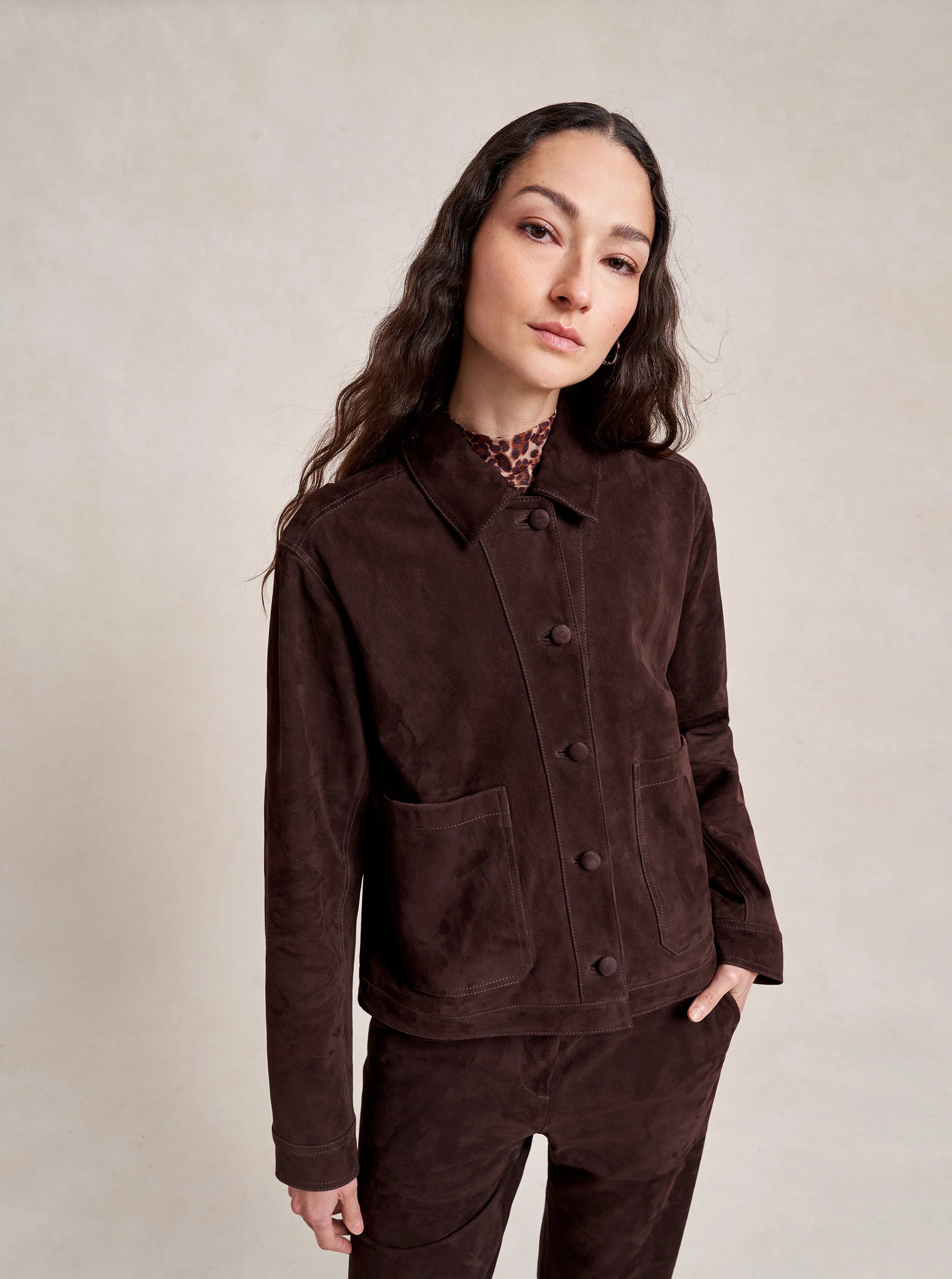 Suede Cropped Val Jacket | La Ligne