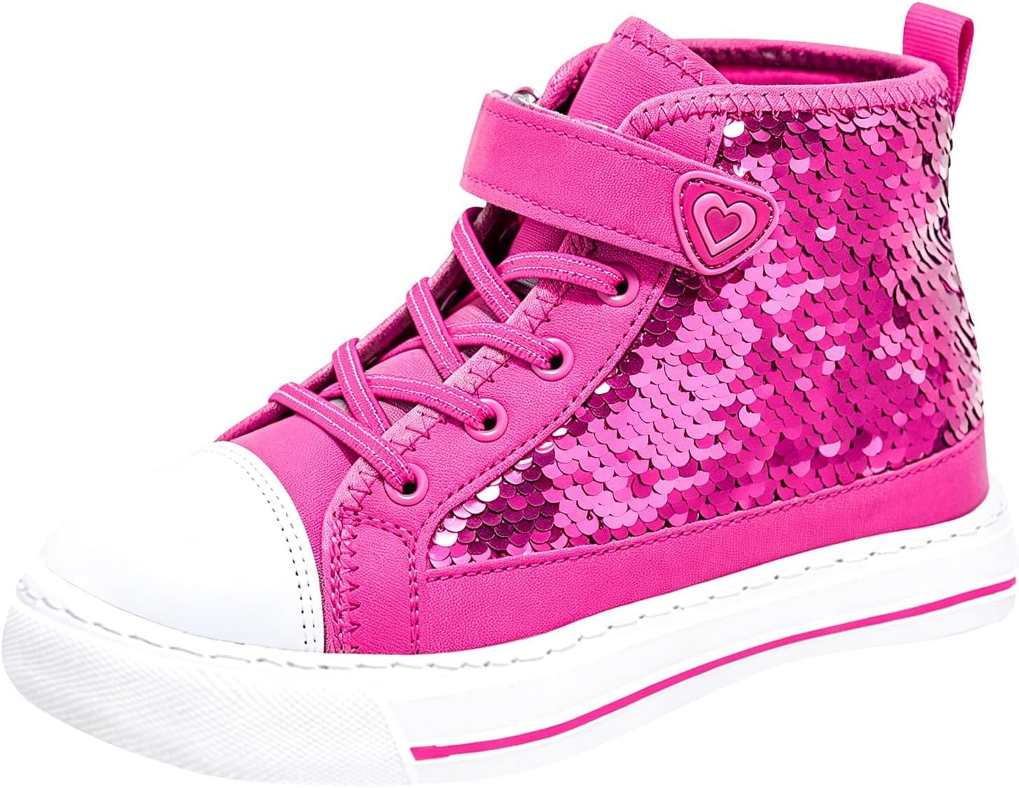 Sneakers for Girls, Kids Fashion High Top Casual Canvas Sequin Shoes | Amazon (US)