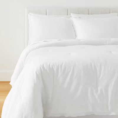 Raw Edge Hemstitch Cotton Slub Comforter & Sham Set - Threshold™ designed with Studio McGee | Target
