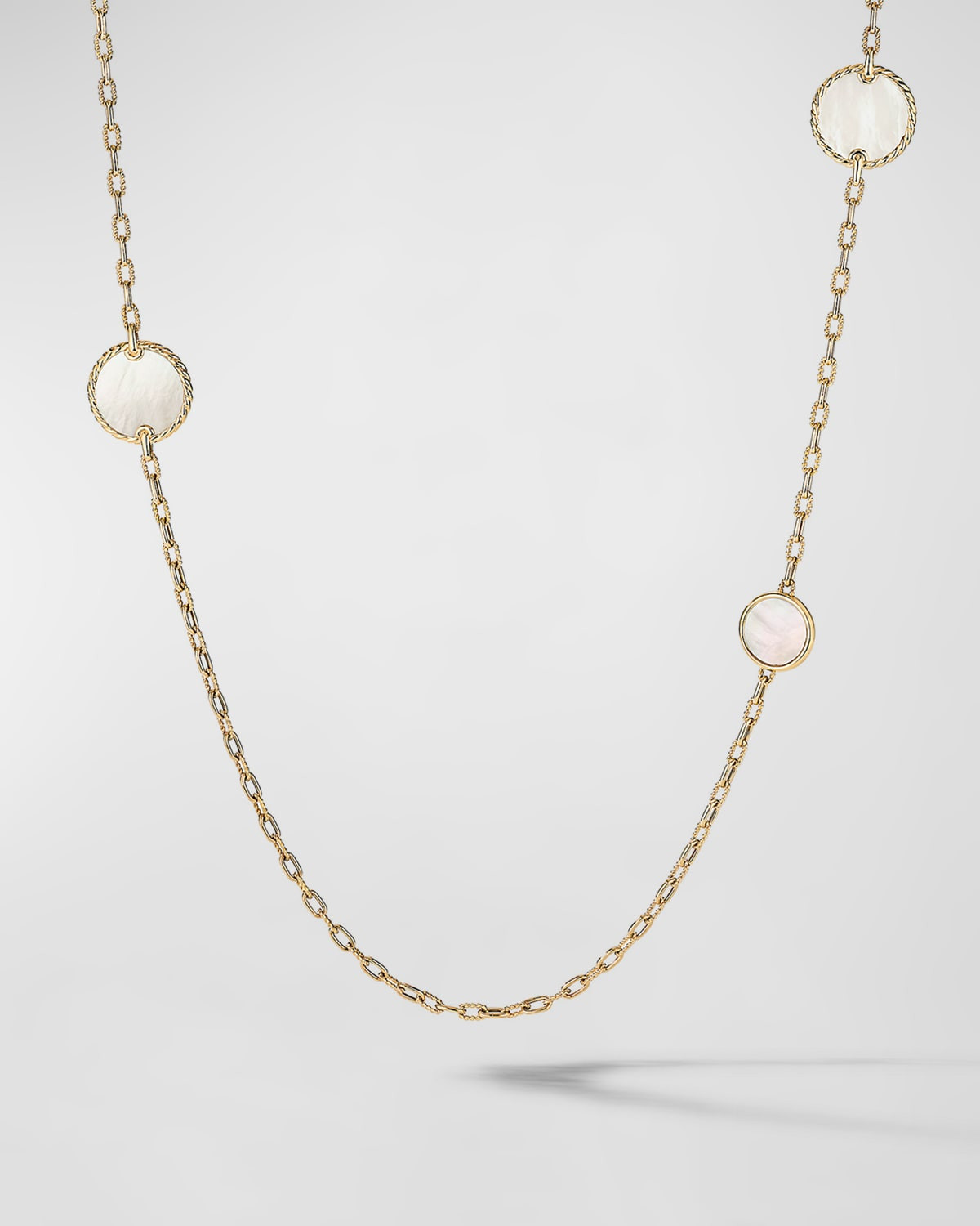 DY Elements Station Necklace in 18K Yellow Gold with Black Onyx and Mother-of-Pearl | Neiman Marcus