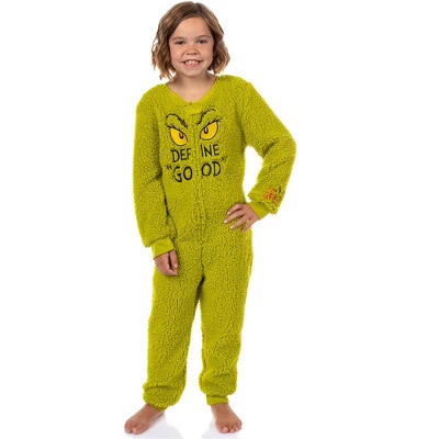 Dr. Seuss The Grinch Union Suit Define Good Kids One Piece Pajama Loungewear (X-Large, 14/16) Green | Target