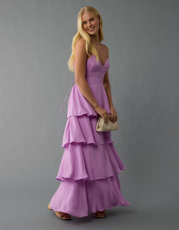 AE Cut-Out Tiered Maxi Dress | American Eagle Outfitters (US & CA)