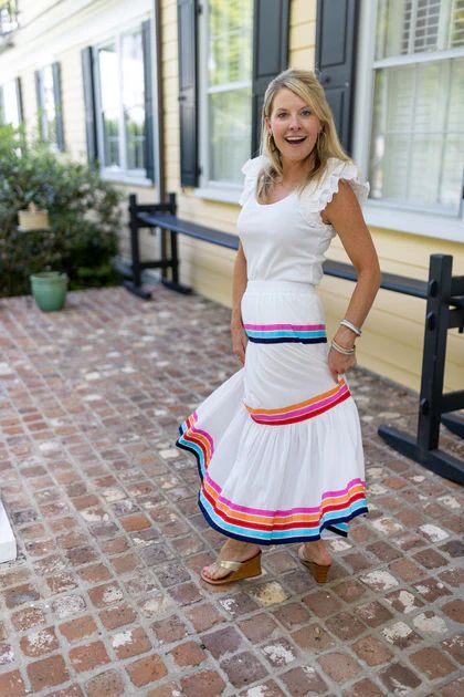 Stonewall skirt, white multi | Mimi Seabrook