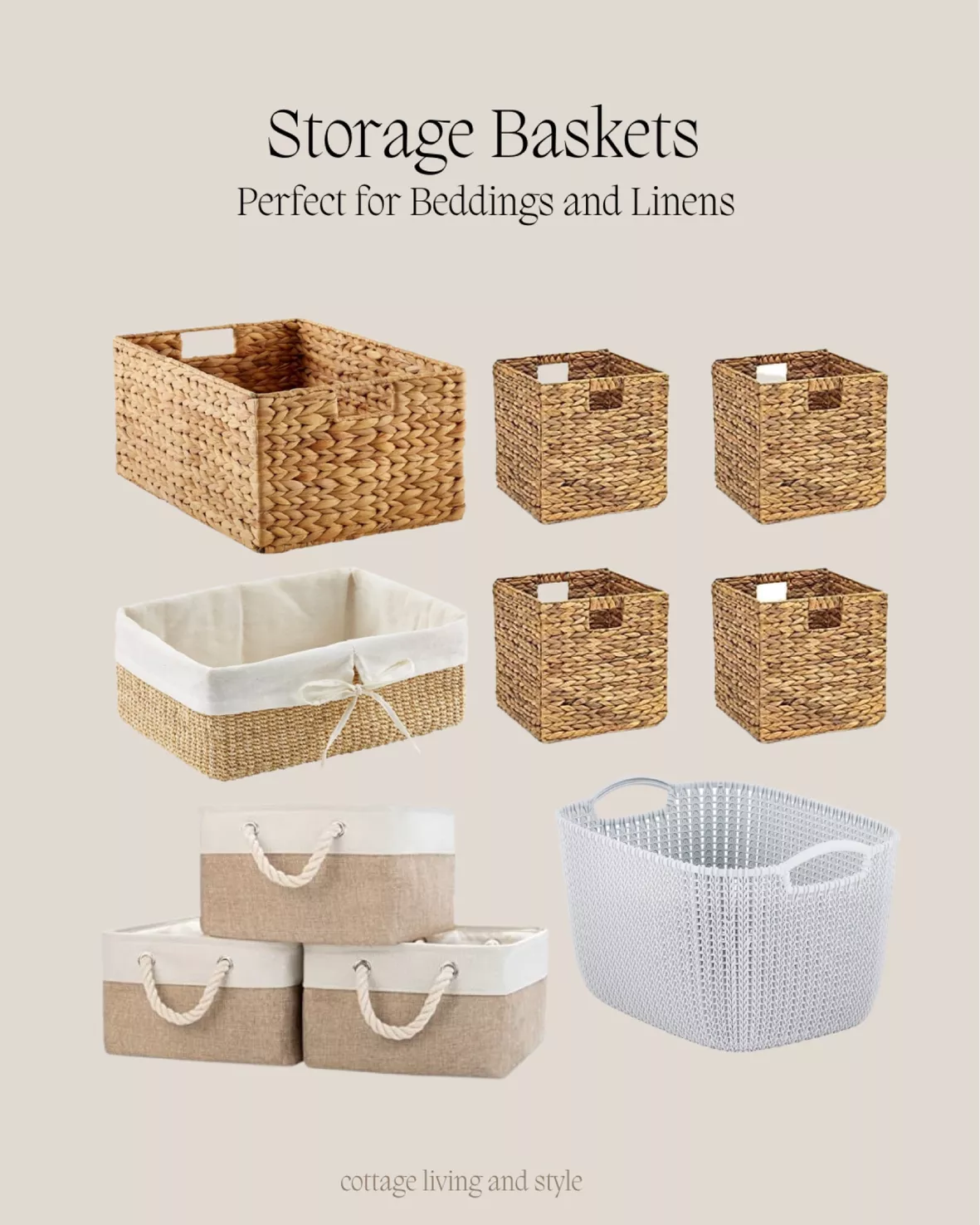 Natural Lined Makati Storage Baskets