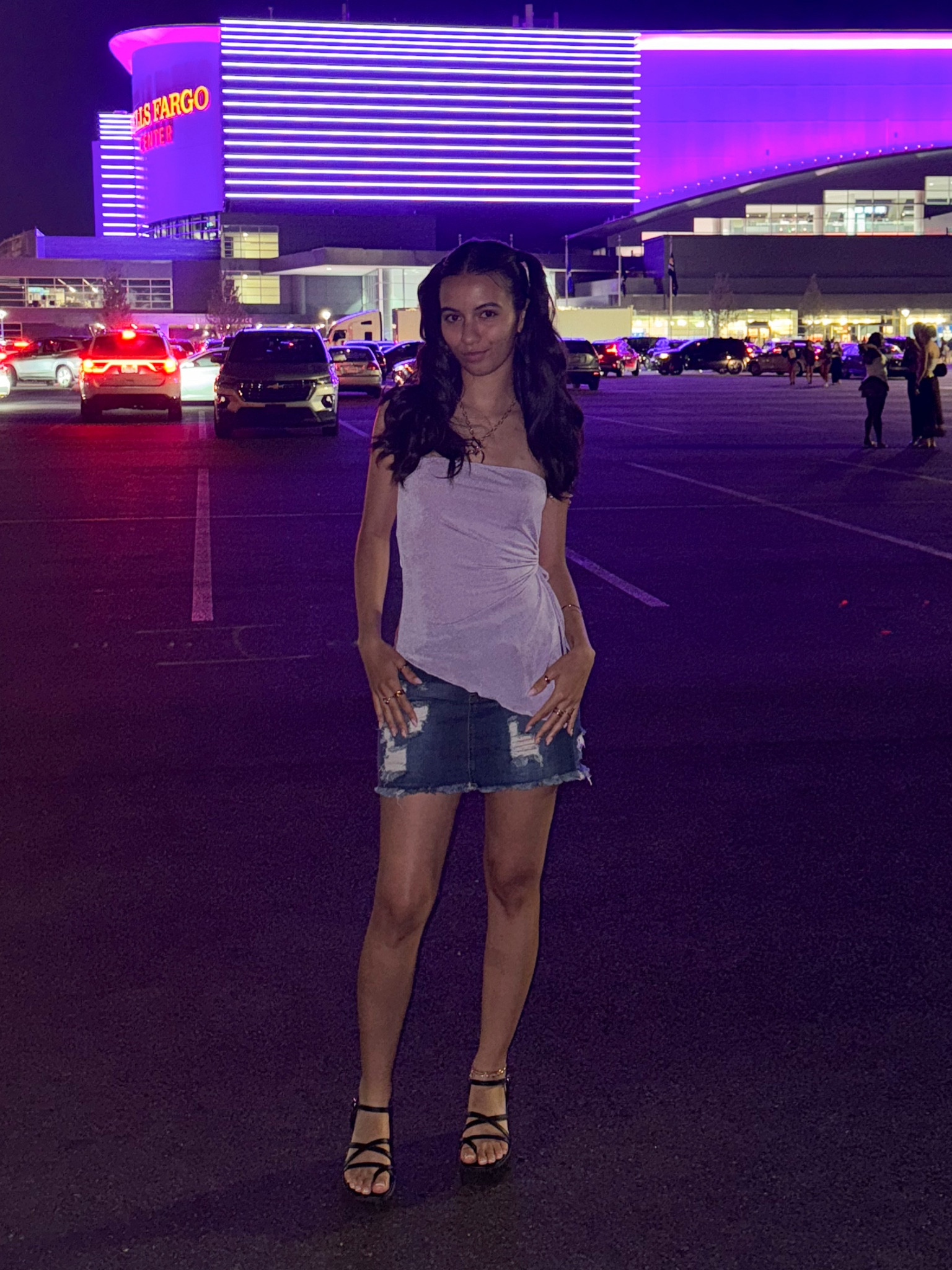 Concert outfit, purple outfit, dark denim skirt, purple tube top, black platform sandals, gold jewelry, summer outfit, summer fashion

#LTKStyleTip #LTKSummerSales #LTKFindsUnder100