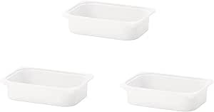 Ikea 800.892.39 Pack of 3 TROFAST Storage Boxes, White; 16.5" x 11.75" x 4 ", Stackable, Compatib... | Amazon (US)