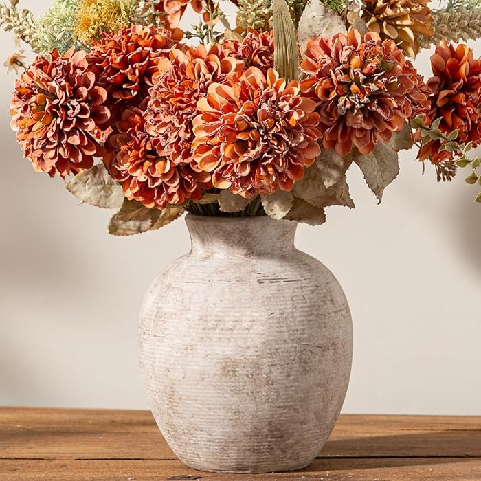 Ceramic Flower Vase Home Decor - Farmhouse Table Vases Rustic Vintage Living Room Kitchen Bedroom... | Amazon (US)