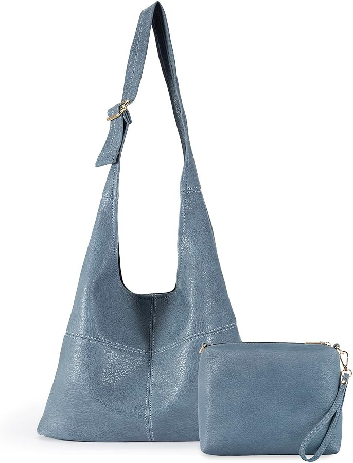 Montana West Hobo Bags Purse for Women Ultra Soft Foldable Shoulder Slouchy Handbags with Cosmeti... | Amazon (US)