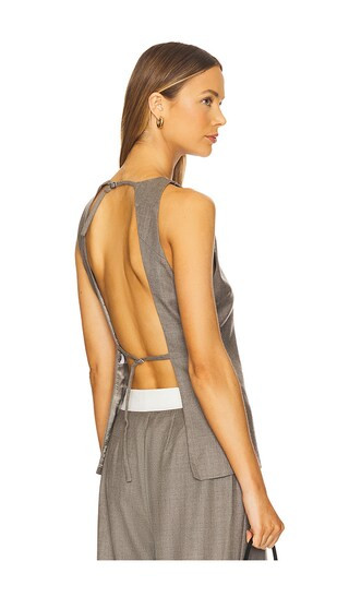 Myah Top in Melange Gray | Revolve Clothing (Global)