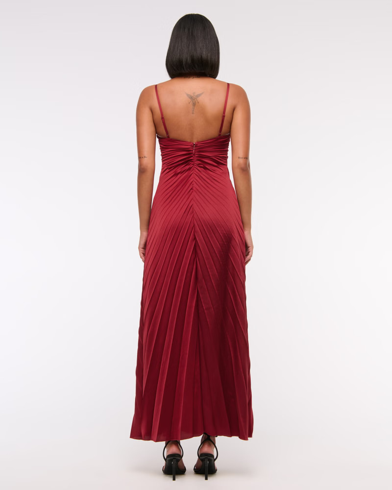 Women's The A&F Giselle Sunburst Pleated Maxi Dress | Women's Dresses & Jumpsuits | Abercrombie.c... | Abercrombie & Fitch (US)