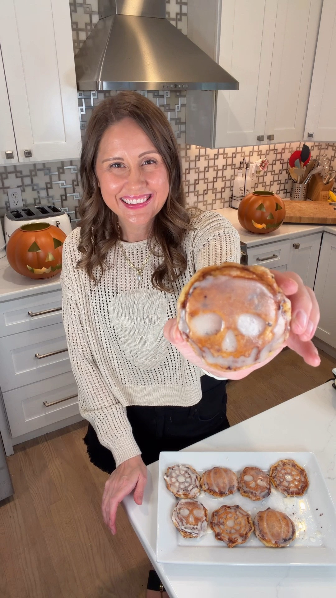 🎃🧇 The Halloween breakfast hack I bring back EVERY spooky season!! 👻✨ Pop cinnamon rolls into mini Halloween waffle makers and they cook in minutes while turning into skulls, pumpkins + spiderwebs!

Drizzle with icing, spread it into all those spooky details, then add a little edible glitter for extra Halloween magic ✨🕸️

So easy, so fun, and perfect for Halloween morning or a spooky weekend breakfast! 🎃🖤 I’m linking the mini waffle makers + everything you need to make them!

#HalloweenBreakfast #CinnamonRollHack #HalloweenFood #SpookySeason #HalloweenIdeas #LTKFamily #LTKHalloween