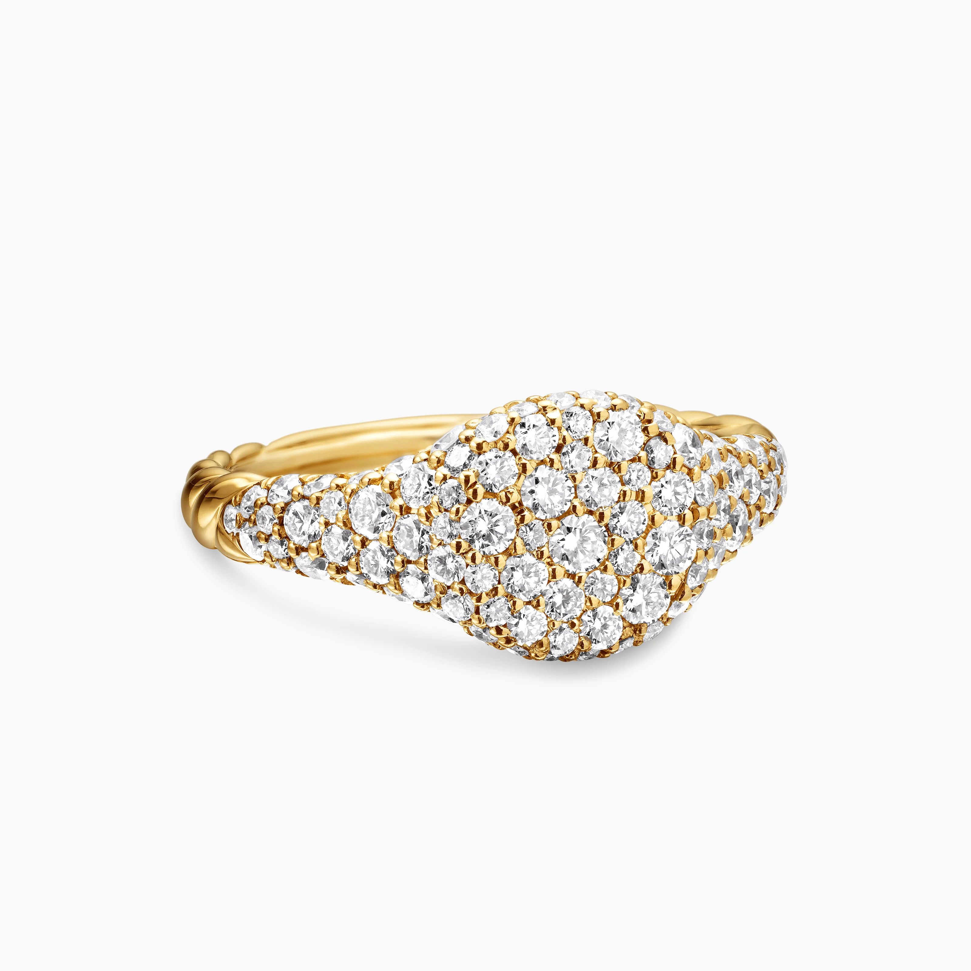 David Yurman | Petite Pav\u00e9 Pinky Ring in 18K Yellow Gold, 7mm | David Yurman