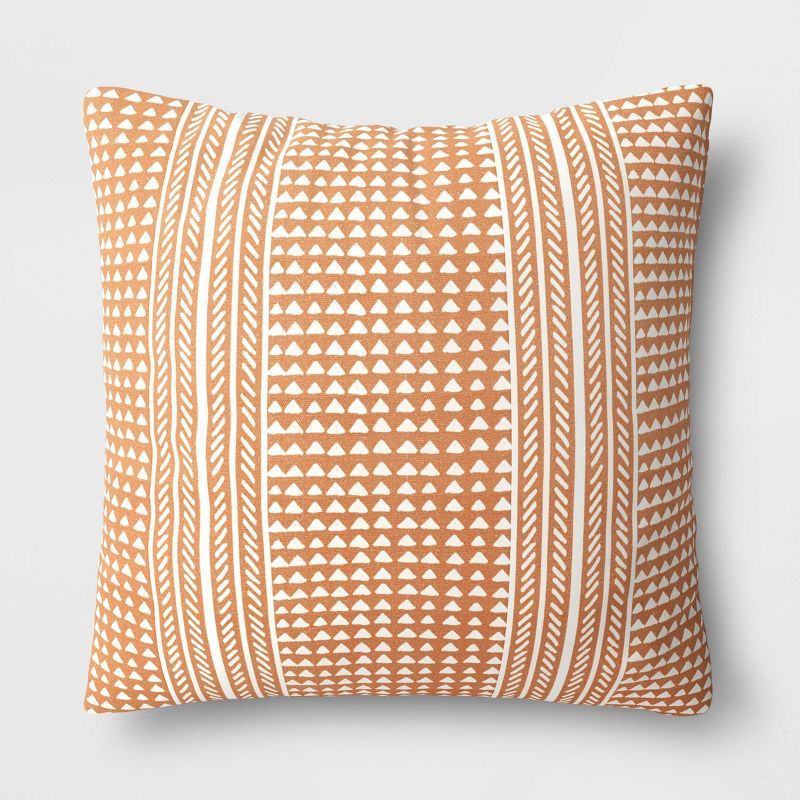 DuraSeason Fabric™ Outdoor Throw Pillow Ayleen Stripe Orange - Threshold™ | Target