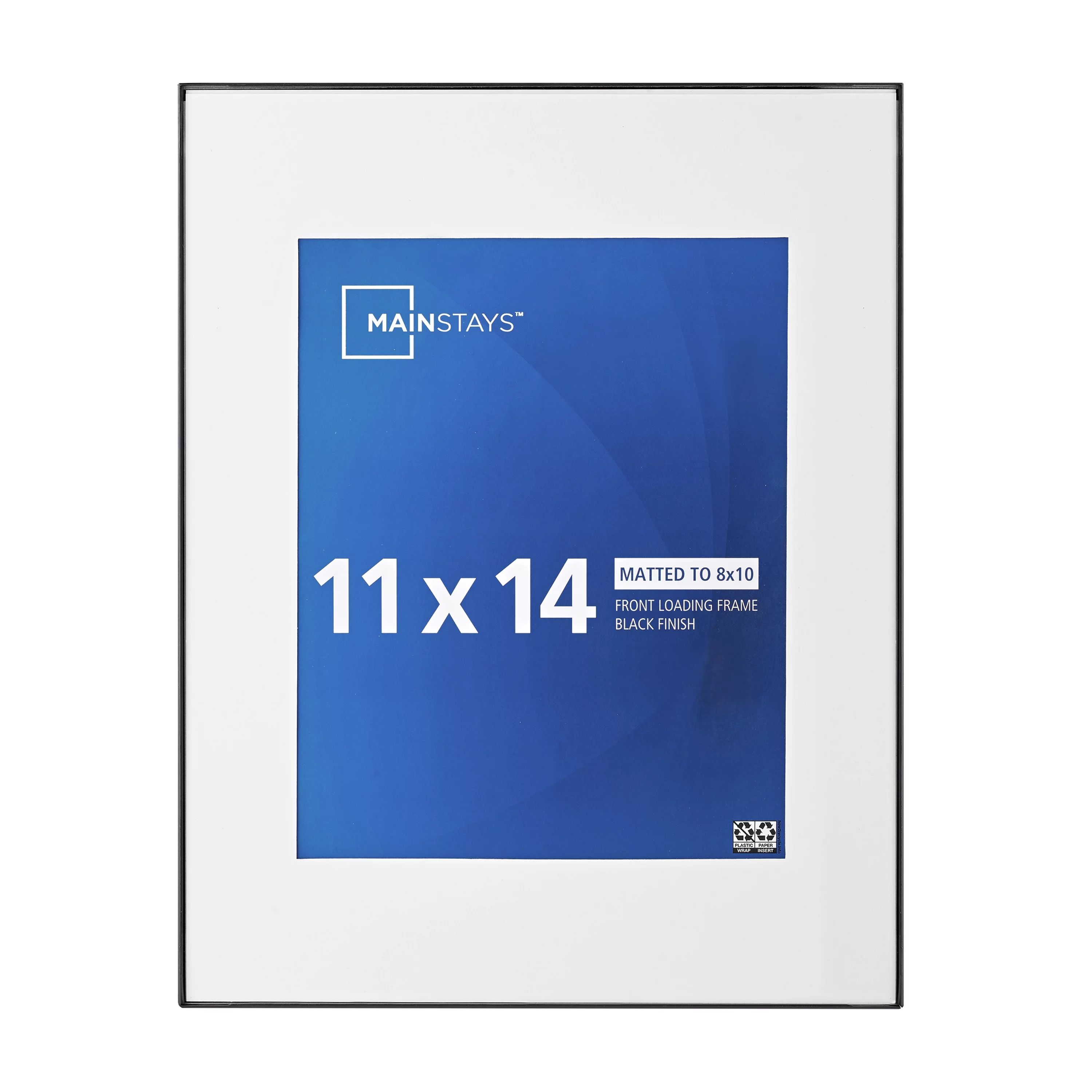 Mainstays 11x14 Matted to 8x10 Front Loading Picture Frame, Black - Walmart.com | Walmart (US)