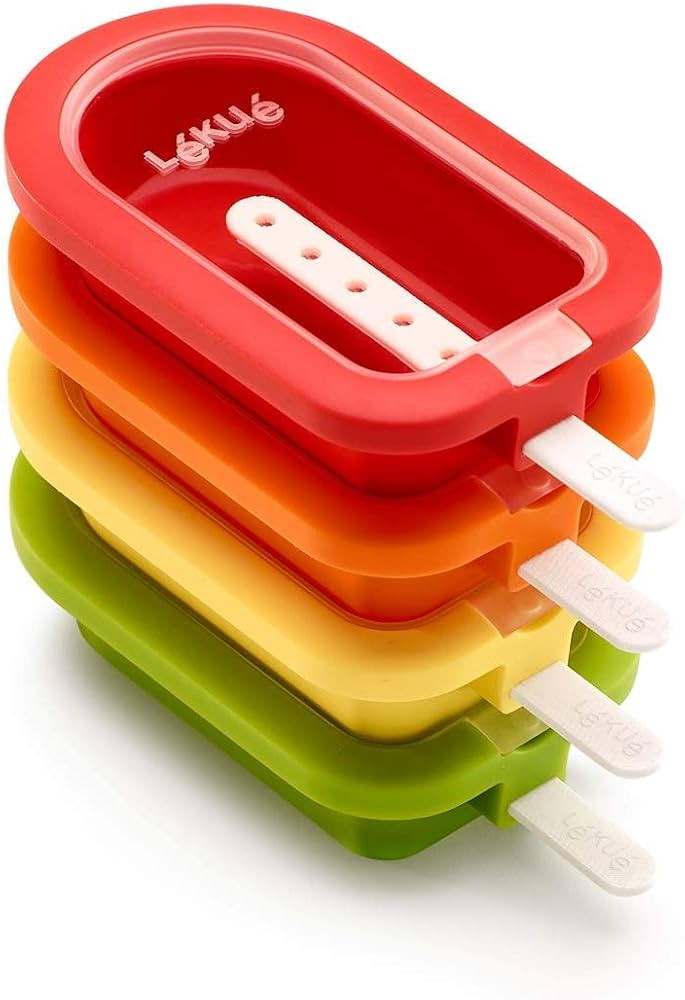 Lékué 3400223S01U150 Ice Lolly Moulds Stackable, Classic, 4 Pieces, Silicone, Multi-Colour, 16.... | Amazon (UK)