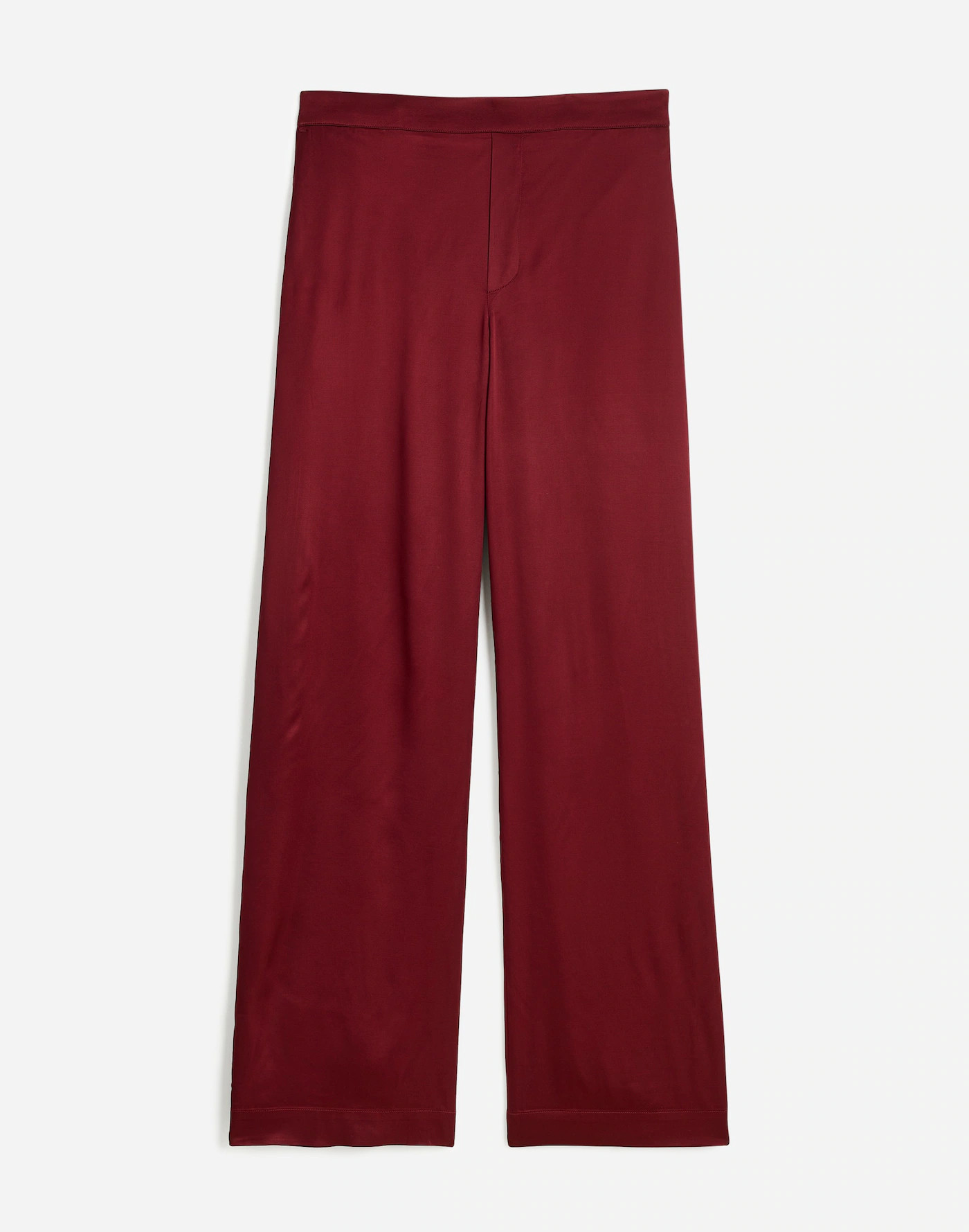 Pull-On Straight Pants in Stretch Satin | Madewell | Madewell