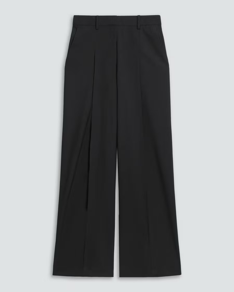 Good Wool Pleated Wide-Leg Pant, 33'' | Theory | Theory UK