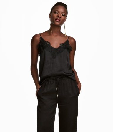 H&M Satin and Lace Camisole Top $29.99 | H&M (US)