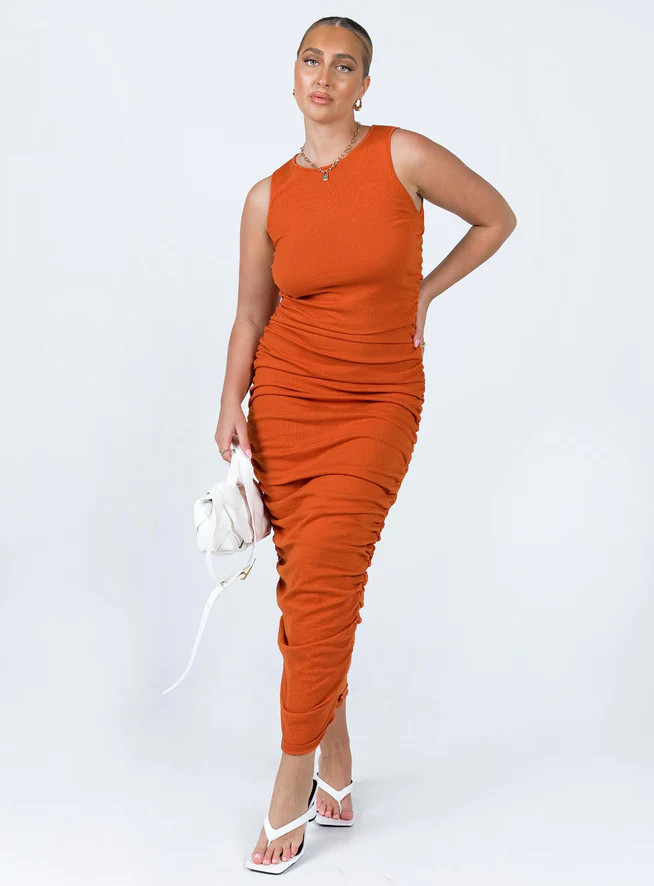 Tarlie Maxi Dress Orange | Princess Polly US