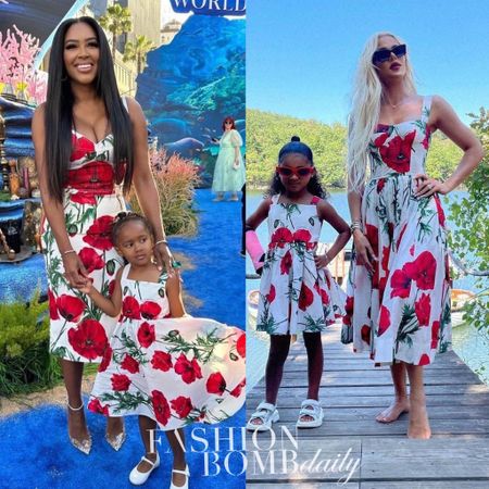 We love a #mommyandme #dolcegabbana moment! @khloekardashian and daughter #truethompson recently posed in the same @dolcegabbana prints @kenya and her daughter @thebrooklyndaly wore to attend the @disneylittlemermaid world premiere ! #KenyaMoore wore a $995 bustier top and a $1,195 skirt and #BrooklynDaly and #truethompson in a $395 dress; #khloekardashian wore a $2,095 dress). So cute! Shop their looks in our bio! 
📸 IG/ Reproduction 
#RHOA #realhousewivesofatlanta #kenyamoorefbd #fashionbombkids #mommydaughterstyle #dolcegabbana #khloekardashianfbd

#LTKfamily #LTKSeasonal