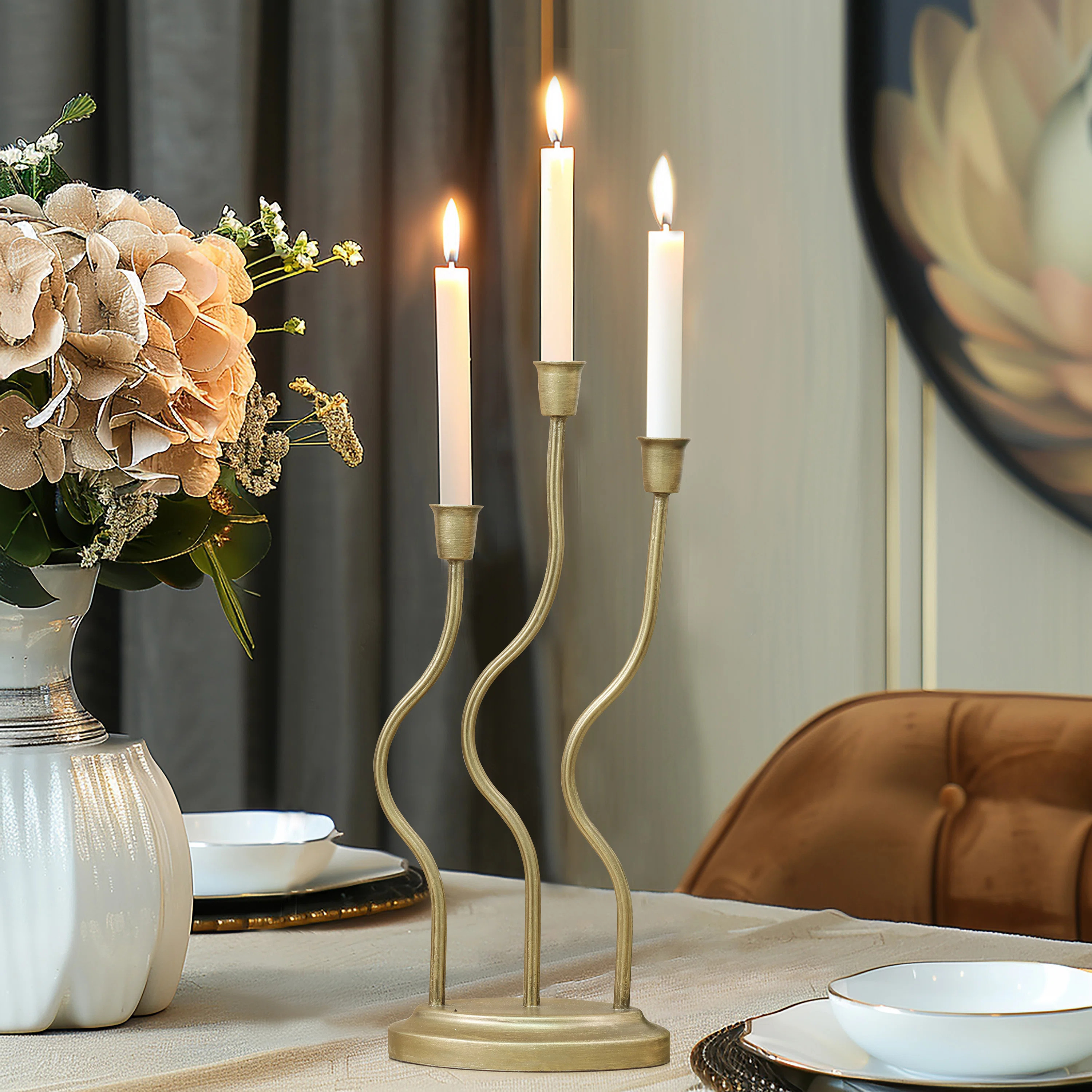 15.35'' H Metal Tabletop Candelabra | Wayfair North America