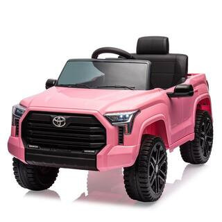 Licensed Toyota Tundra 12V Ride-On Truck, Electric Car with Remote Control, 4-Wheel, 3 Speeds, Led Lights, Pink | The Home Depot