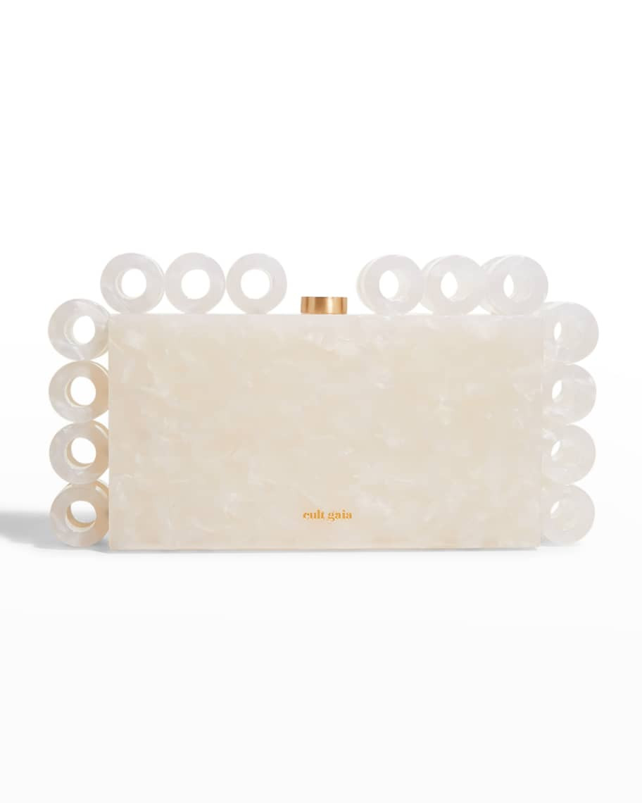 Harlow Oversize Ring Marble Clutch Bag | Neiman Marcus