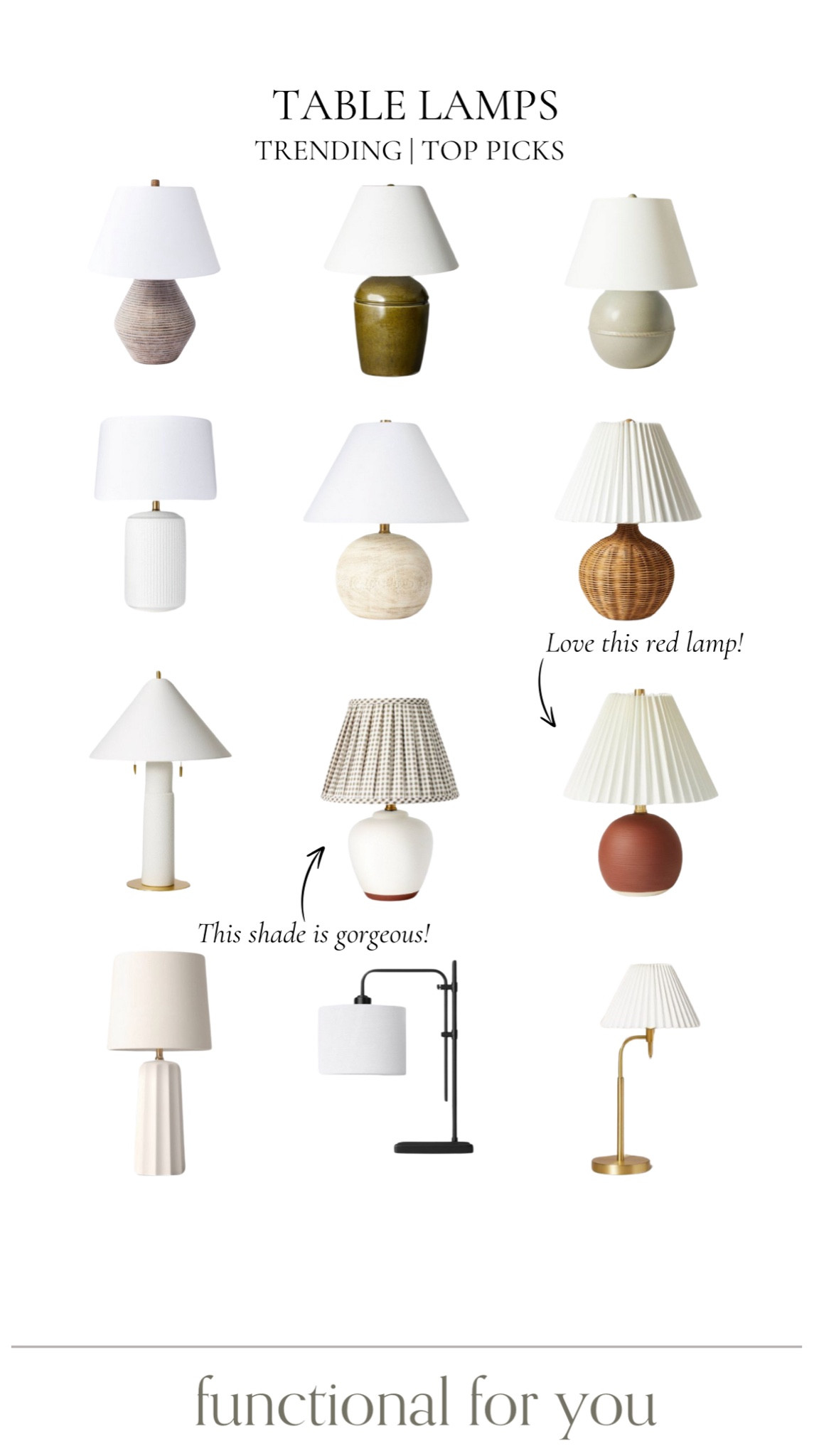 Trending table lamps- my top picks!






Table lamps, McGee and co table lamps, target table lamps, large table lamps, small table lamps, home decor, home lighting, target home 

#LTKStyleTip #LTKFindsUnder100 #LTKHome