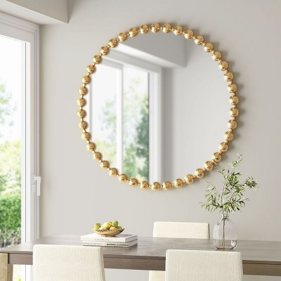 36" Large Round Wall Mirror with Gold Metal Frame, Decorative Wall Mirror for Living Room, Entryway, Bathroom, or Bedroom-Panipeachy | Target
