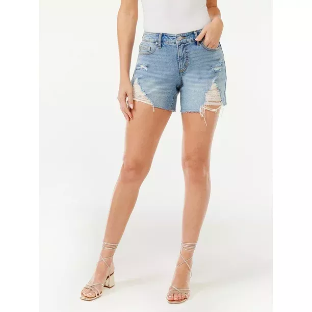 Sofia Jeans Women's Plus Size Lila Curvy Mid Rise Cuff Shorts 