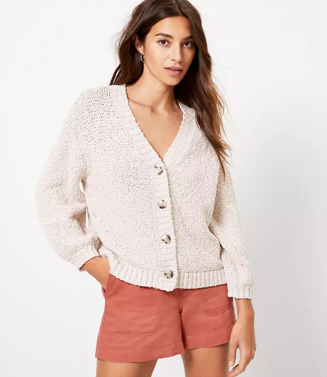 Textured V-Neck Cardigan | LOFT