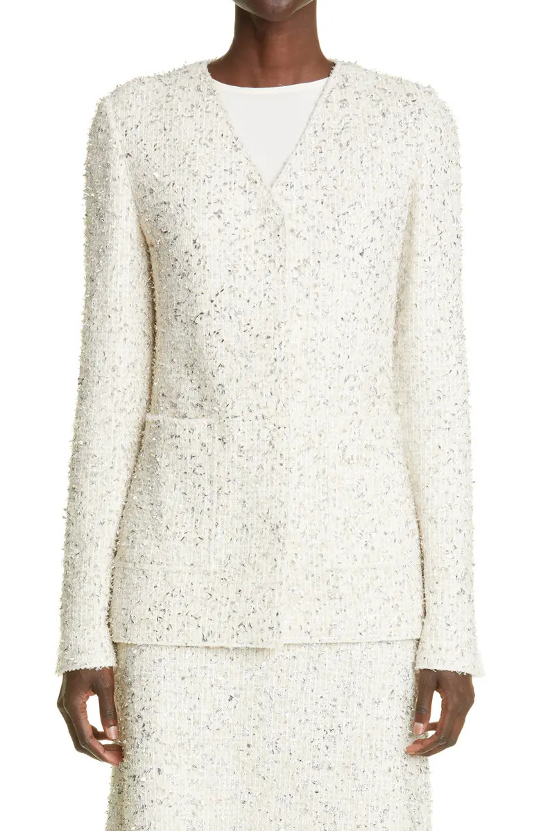St. John Collection Metallic Eyelash Tweed Knit Jacket | Nordstrom