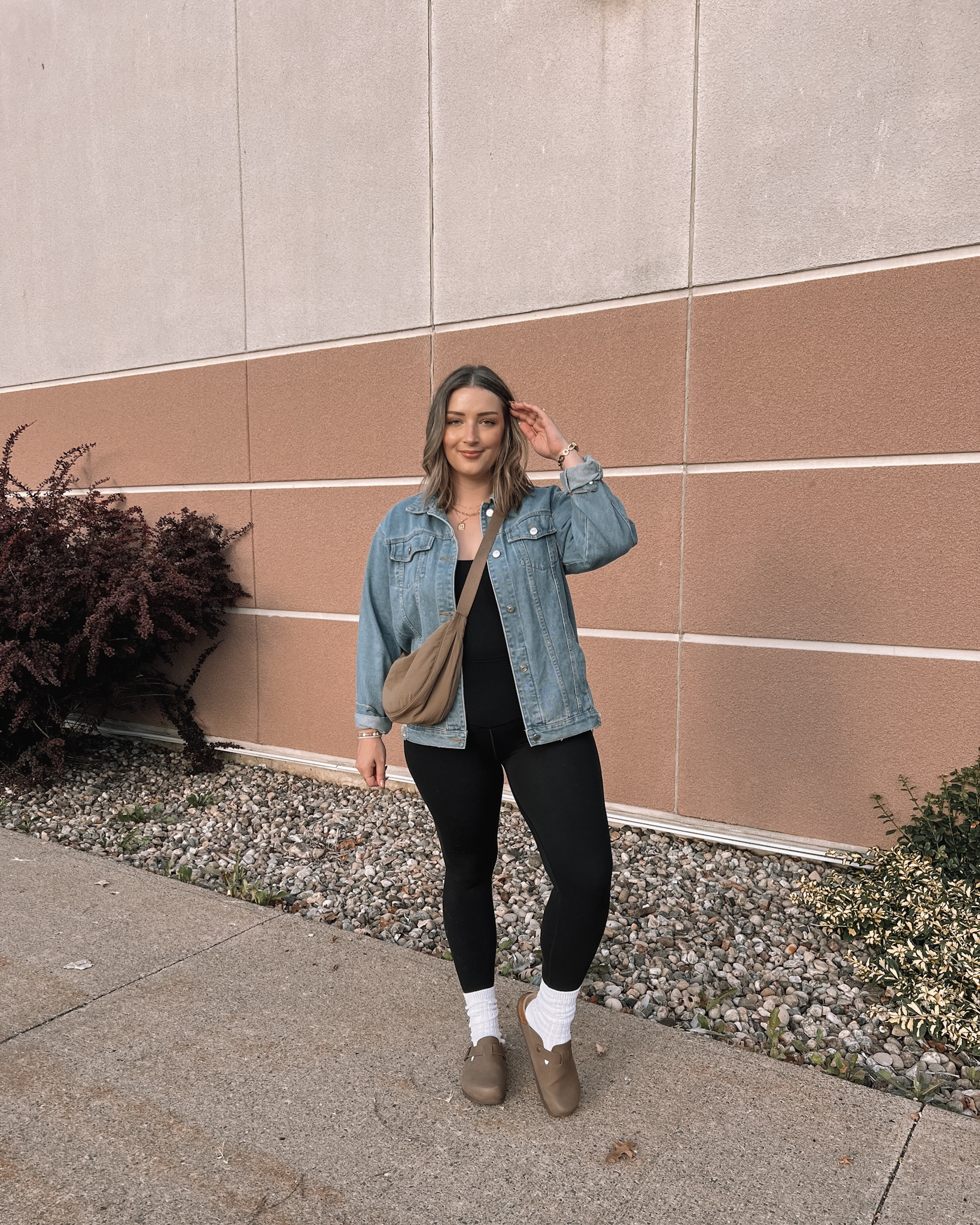 Casual midsize fall outfit - bodysuit, leggings, Amazon denim jacket, belt bag, look for less clogs

Affordable outfits, simple outfit, midsize fall fashion


#LTKstyletip #LTKmidsize #LTKSeasonal