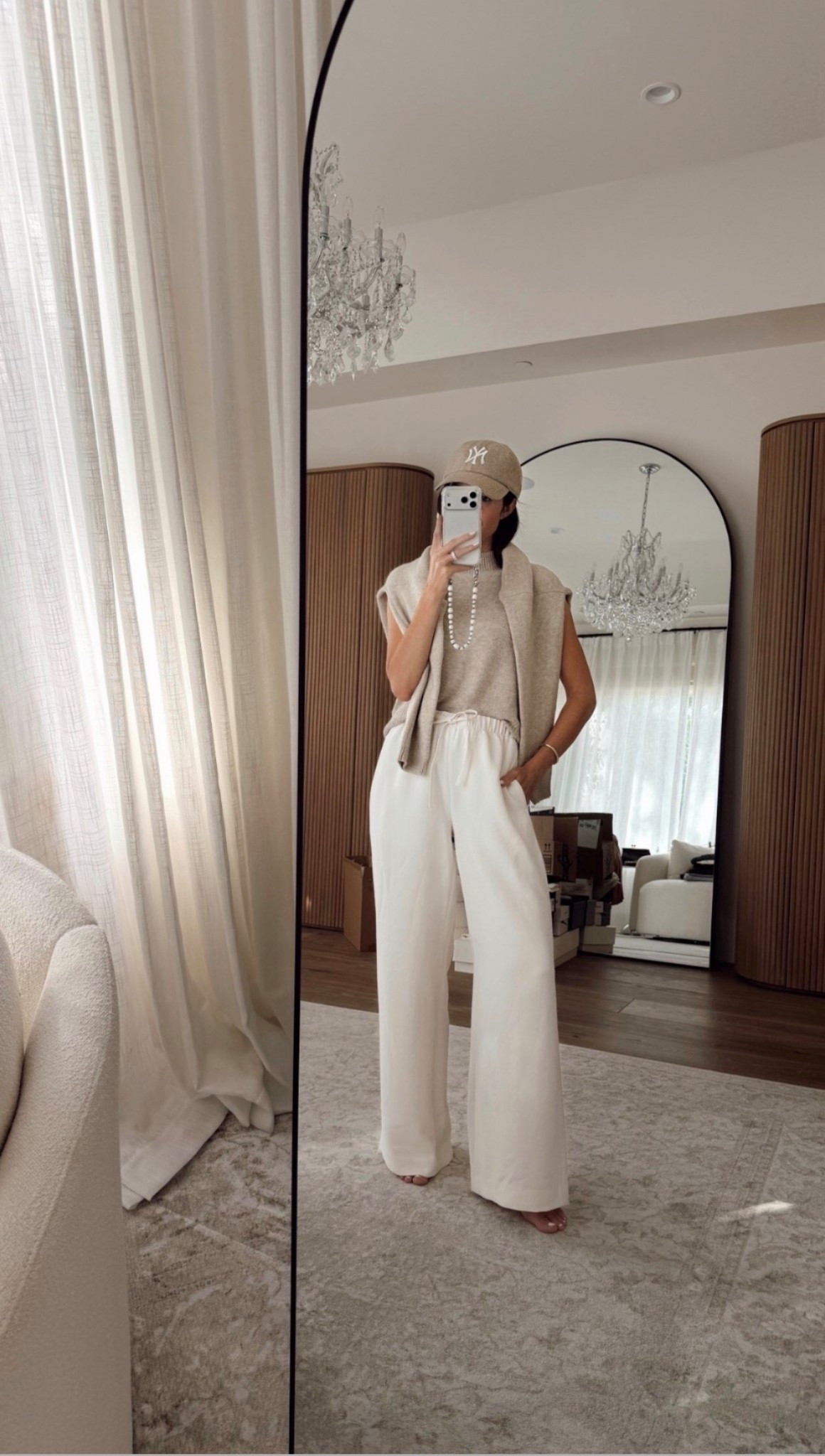 Styling the viral @Aritzia  pants! I’m just shy of 5-7” wearing the size SMALL REGULAR pants in the color nomad taupe , small sweater and XS tank top. #stylinbyaylin #springoutfit #basics

#LTKOver40 #LTKgrwm #LTKootd