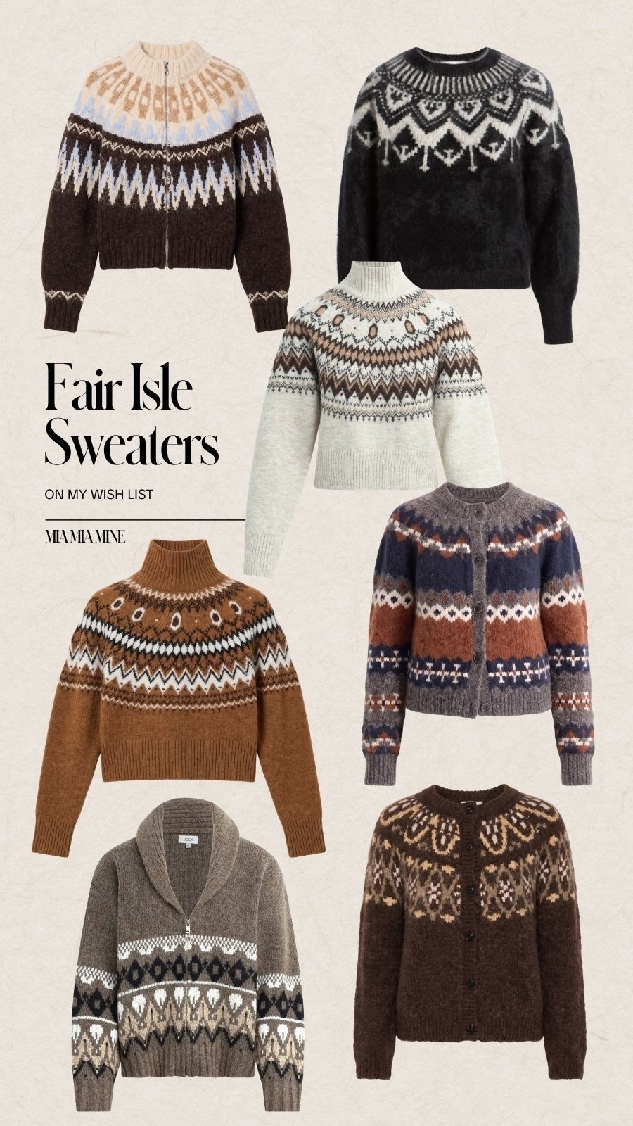 Fair isle sweaters for fall and winter
Favorite fall sweaters