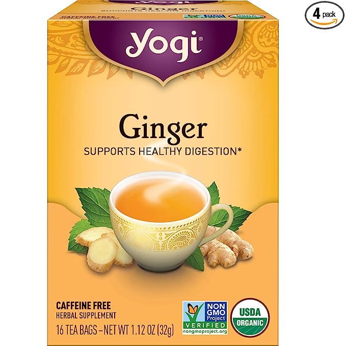 Yogi Tea - Ginger Tea (4 Pack) - Supports Healthy Digestion - Soothing and Spicy Blend - Caffeine... | Amazon (US)