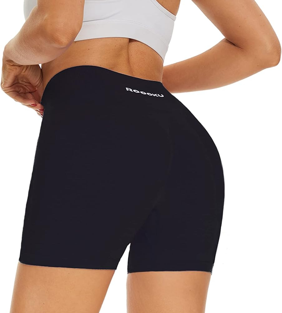 ROOOKU Uplift Gym Shorts for Women Seamless Srunch Butt Lifting Workout Booty High Waisted Compre... | Amazon (US)