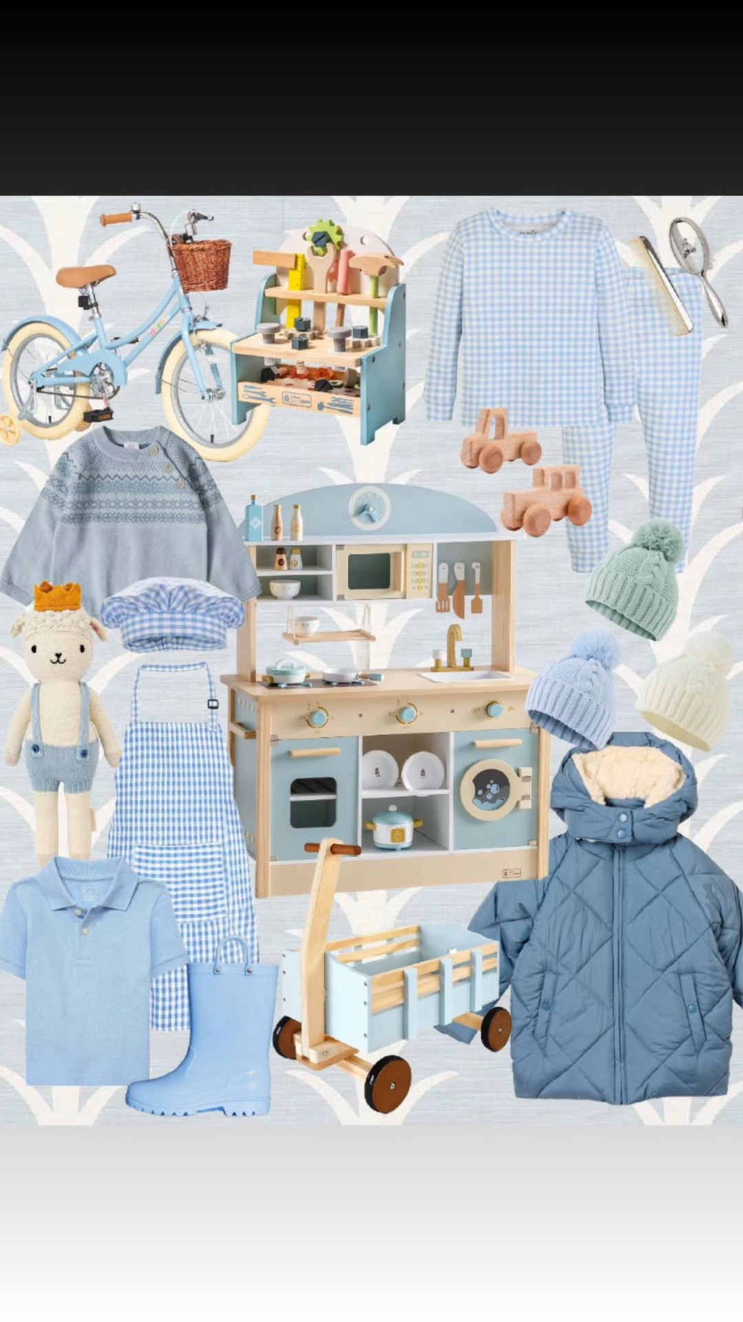 Blue nursery and toddler favorites: gingham pajamas, wooden toys, play kitchen, and cozy knits in classic preppy style. Perfect for baby boy rooms and holiday gift ideas.


#LTKBaby #LTKKids #LTKFamily