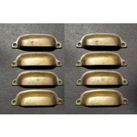 8 X Antique Style Solid Brass Apothecary Cup Drawer Cabinet Bin Pulls Handles 3-3/8"" Centers.unlaquered.#a19 | Etsy (US)