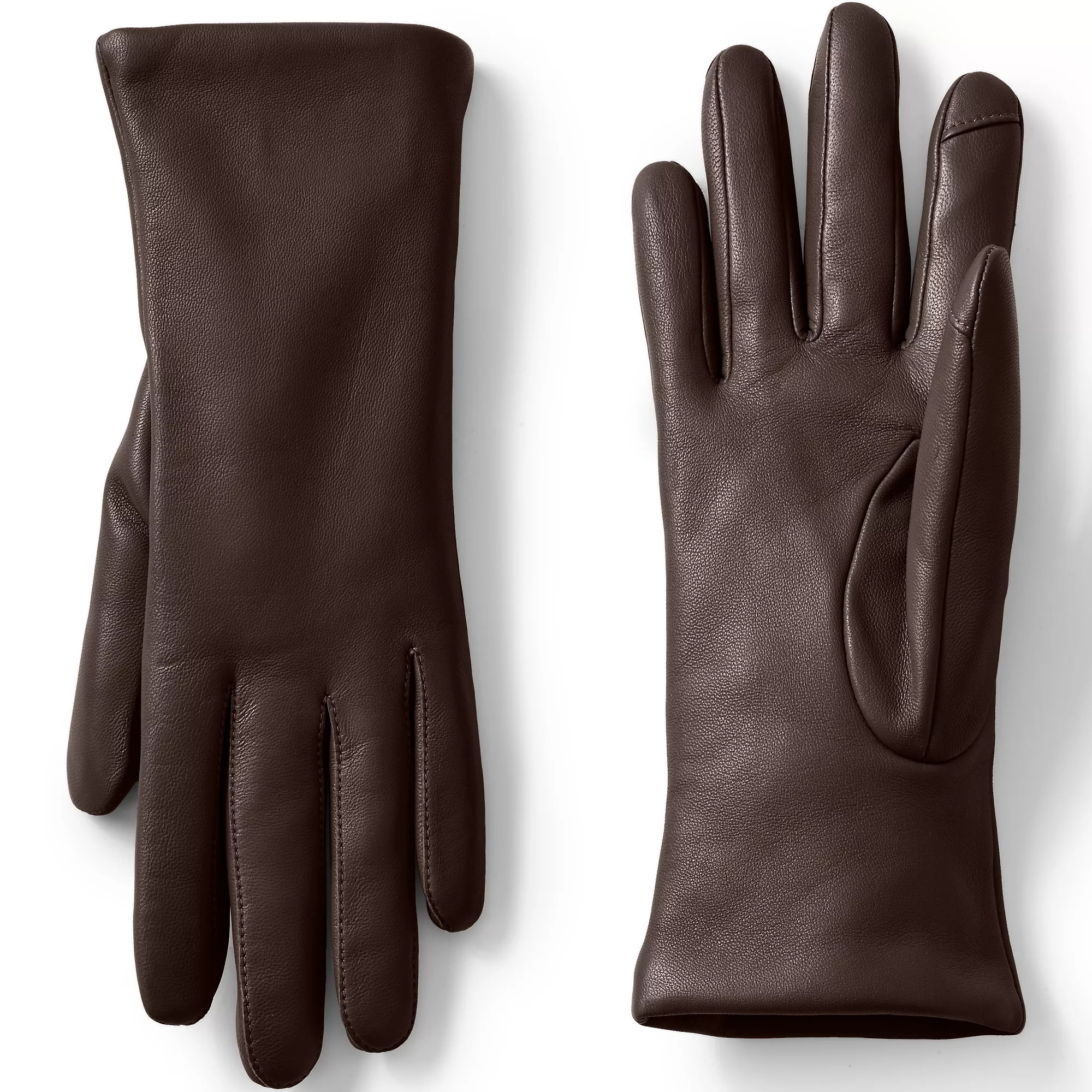 Women's EZ Touch Screen Cashmere Lined Leather Gloves | Lands' End (US)