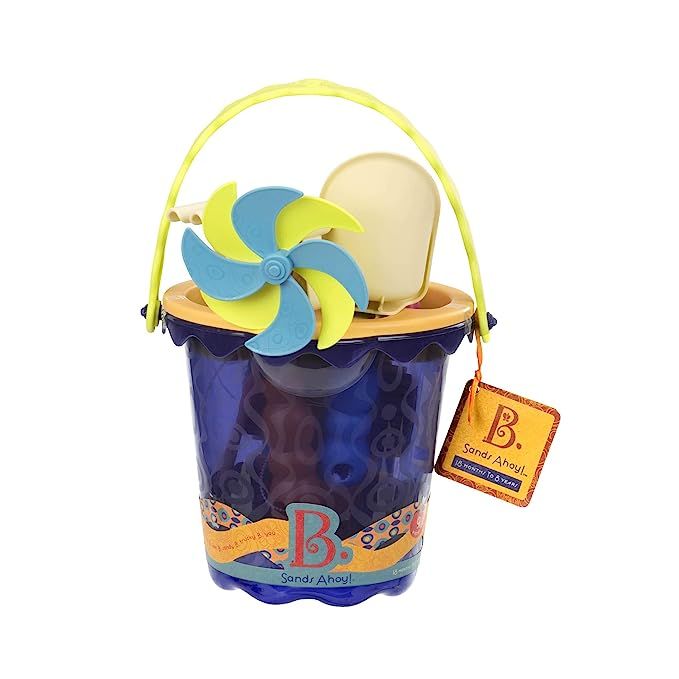 B. toys – Sands Ahoy – Beach Playset - Medium Bucket Set (Navy) with 9 Unique Sand & Water To... | Amazon (US)