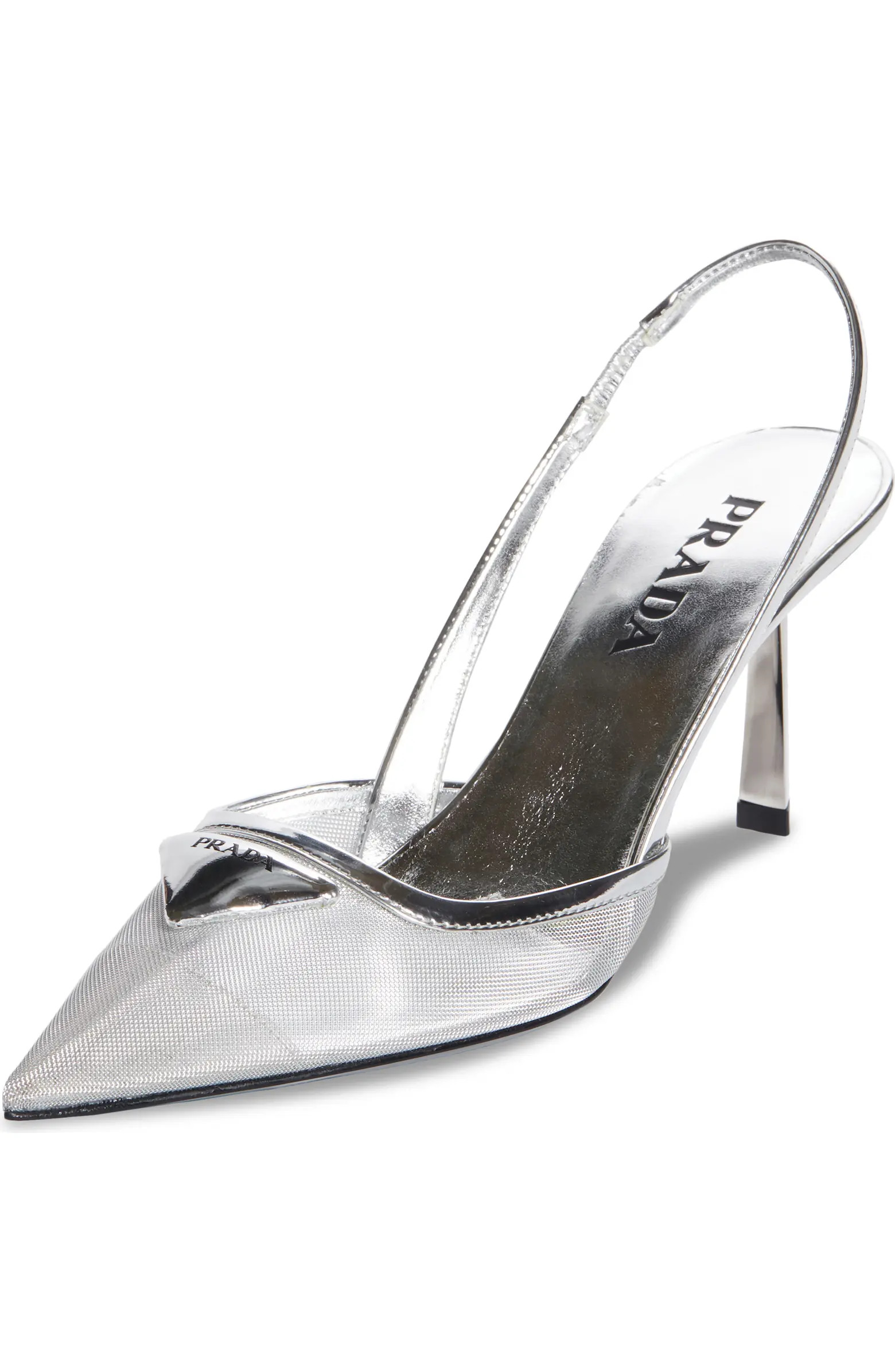 Modellerie Pointed Toe Metallic Mesh Slingback Pump (Women) | Nordstrom