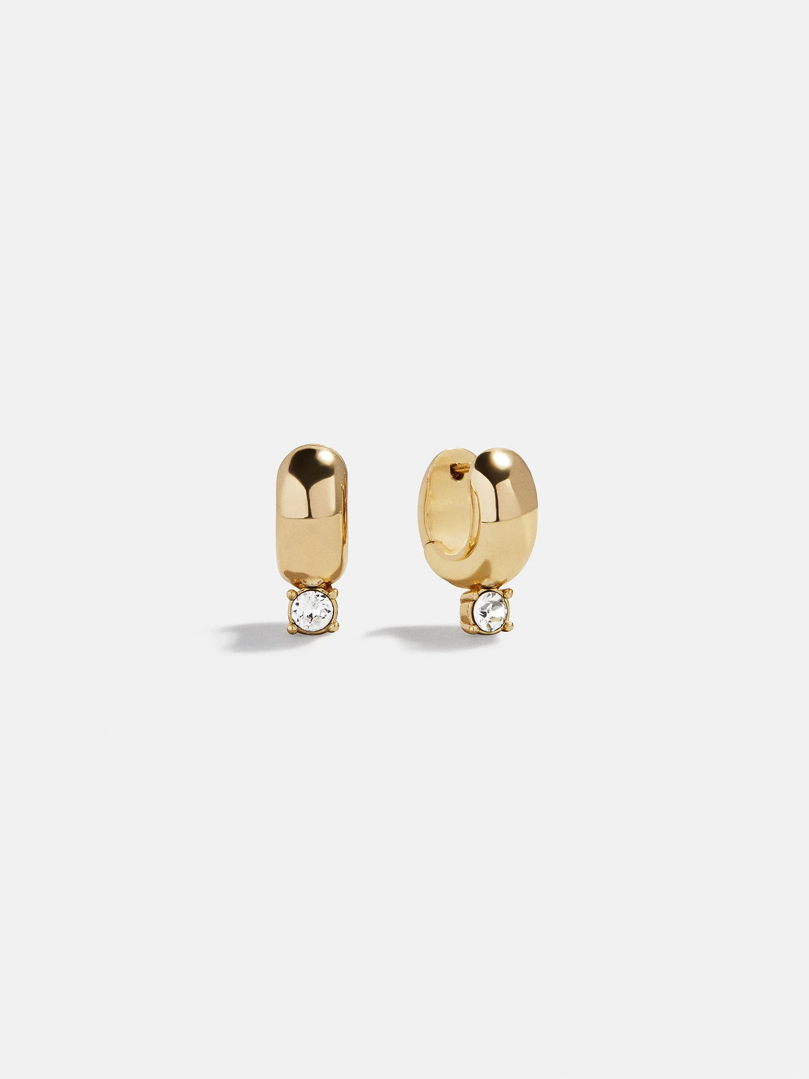 Kourtney Huggie Earrings - Gold/Pavé | BaubleBar