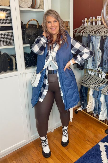 ✨SIZING•PRODUCT INFO✨
⏺ Blue Long Puffer Vest •• L (would need XXL to close it) •• Walmart 
⏺ Brown Faux Leather Leggings ••. L •• TTS 
⏺ White Lug Combat Boots •• sized down 1/2 •• Walmart 
⏺ White Nylon Crossbody Bag with Coin Strap •• linked similar from Amazon 
⏺ Blue and White Gingham Flannel Short •• XL Tall •• Walmart Men’s 

📍Say hi on YouTube•Tiktok•Instagram ✨”Jen the Realfluencer | Decent at Style”

👋🏼 Thanks for stopping by, I’m excited we get to shop together!

🛍 🛒 HAPPY SHOPPING! 🤩

#walmart #walmartfinds #walmartfind #walmartfall #founditatwalmart #walmart style #walmartfashion #walmartoutfit #walmartlook  #amazon #amazonfind #amazonfinds #founditonamazon #amazonstyle #amazonfashion #leather #leggings #jeggings #leatherleggings #leatherjeggings #fauxleather #veganleather #fauxleatherleggings #veganleatherleggings #leatherleggingslook #leatherleggingsoutfit #leatherleggingstyle #leatherleggingsoutfitidea #leatherleggingsfashion #leatherleggings #style #inspo #leatherleggingsinspo #flannel #shirt #buttondown #buttonup #button #flannelshirt #plaid #plaidshirt #flannelstyle #flannellook #flanneloutfit #flanneloutfitidea #flanneloutfitinspo #grunge #grungeoutfit #grungestyle #grungelook  #winter #winterfashion #winterstyle #winteroutfit #winterlook #winterlook #winteroutfitidea  #vest #vestoutfit #outfitwithvest #vestlook #outdoorvest #indoorvest #veststyle #stylingavest #vestfashion #outfitwithavest #outfitsfeaturingavest #looksfeaturingavest #vestoutfits #vestoutfitinspo #vestoutfitinspiration 
#under10 #under20 #under30 #under40 #under50 #under60 #under75 #under100 #affordable #budget #inexpensive #budgetfashion #affordablefashion #budgetstyle #affordablestyle #curvy #midsize #size14 #size16 #size12 #curve #curves #withcurves #medium #large #extralarge #xl 


#LTKcurves #LTKunder50 #LTKstyletip