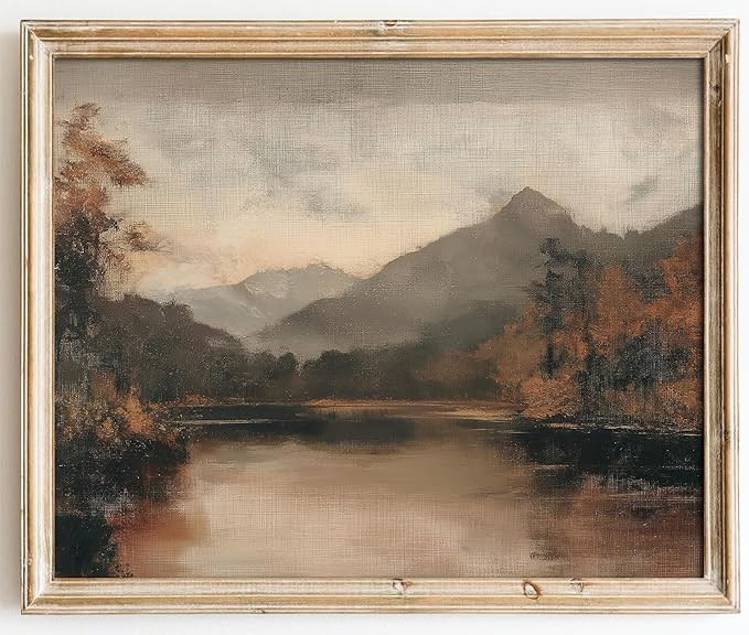 Kizbok Vintage Wall Art Prints, Farmhouse Wall Decor Fall Lake Landscape Painting Prints for Wall... | Amazon (US)