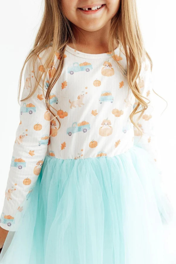 Pumpkin Spice Pups L/S Tutu Dress | Mila & Rose