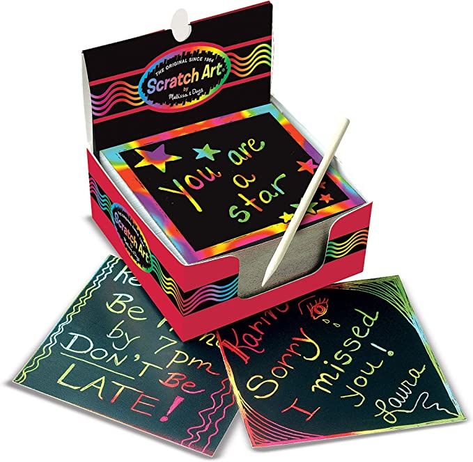 Melissa & Doug Scratch Art Box of Rainbow Mini Notes | Amazon (US)
